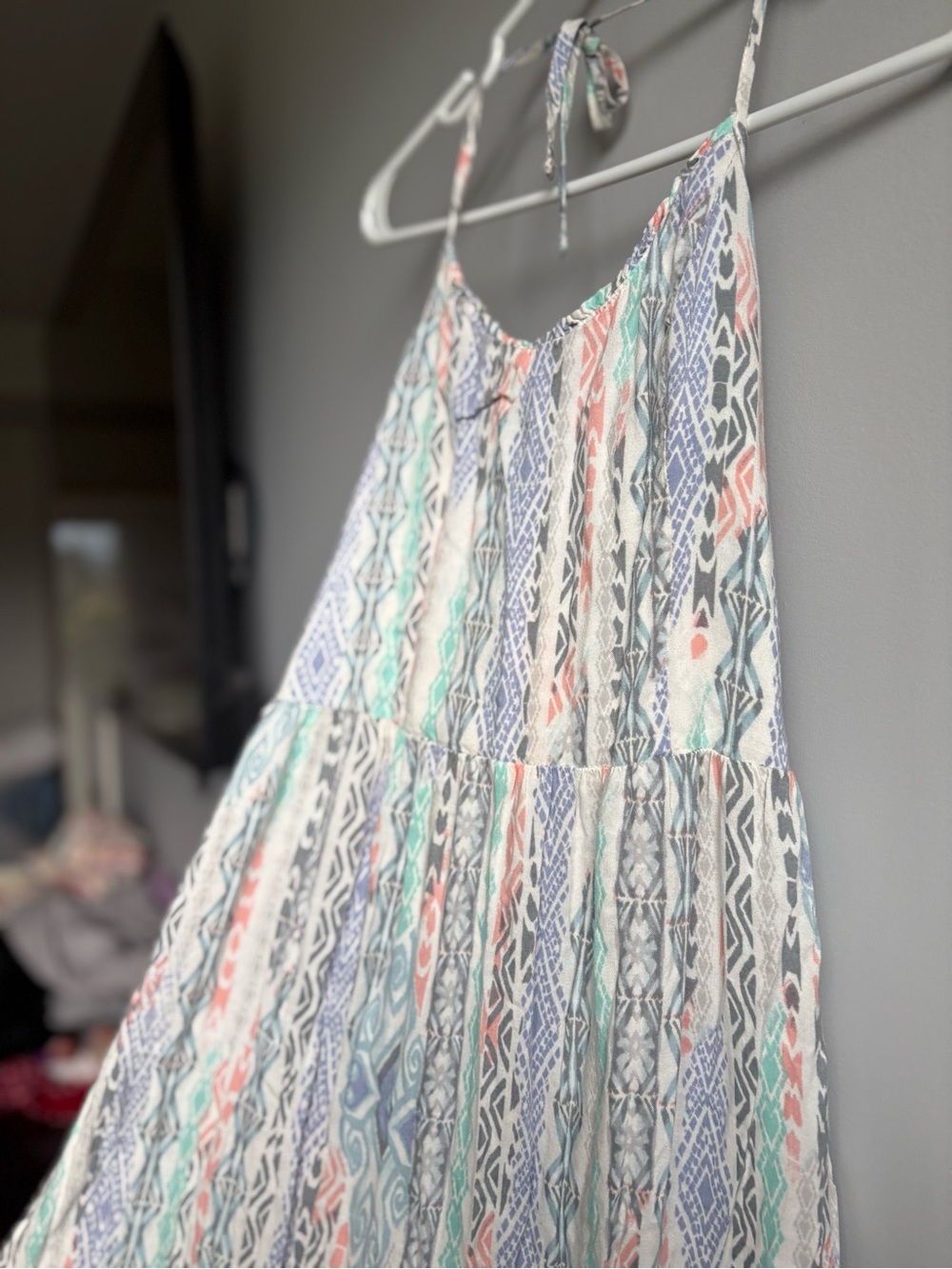 Hollister Girls' Multicolor Tribal Stripe Sundress - Coral, Teal, Navy